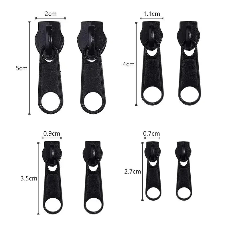 Zipper Head Zipper Repair Kit Easy Fix Zipper Slider Head Puller Closure Universal Replacement Broken Wearable 3# 5# 8# 10# -