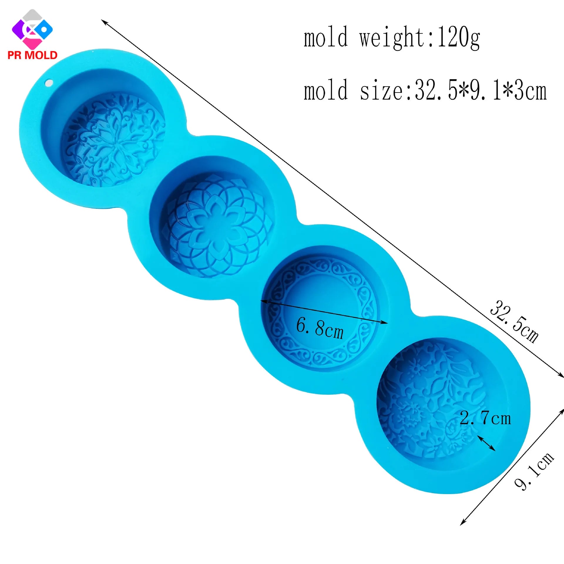 Handmade Silicone Soap Molds 4 Types Embossing Mould DIY Circular Soap Craft Candy Chocolate Ice Cube Making Tools - B B