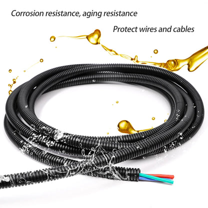 3/5/10m PP Insulated Corrugated Pipe AD 7.5 ~ 34.5mm Wire Harness Threaded Hose Plastic Auto Mechanical Line Protection Sleev