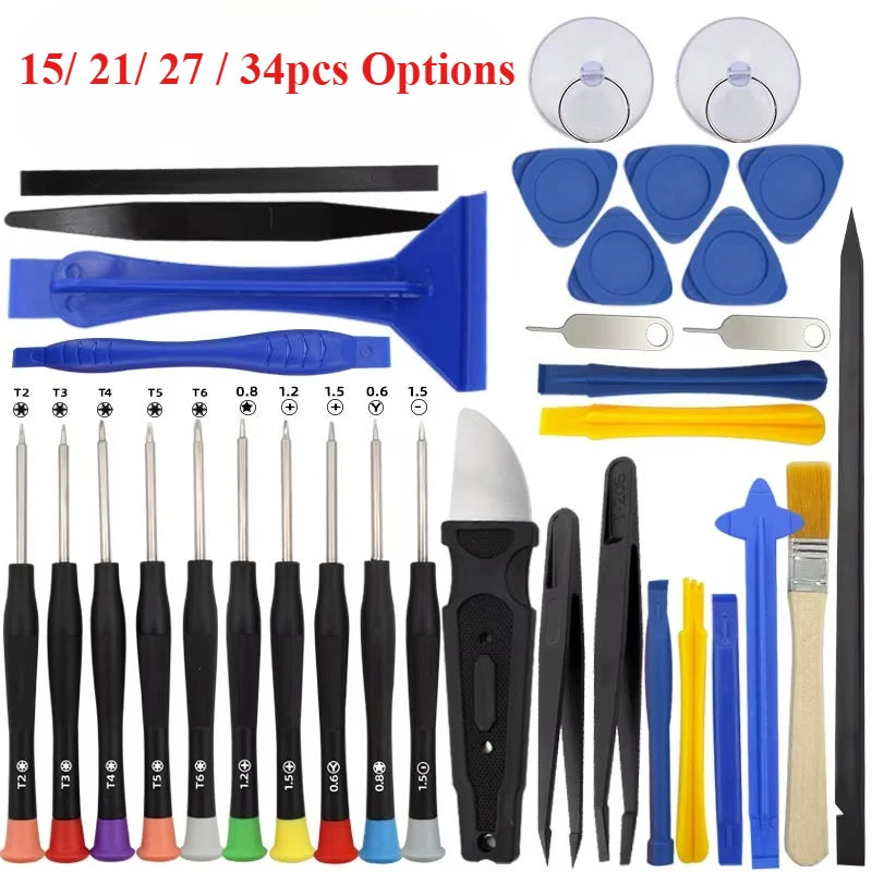 34/15 in 1 Precision Screwdriver Repair Tool Set for Mobile Phone Tablet Laptop Computer Electronics Maintenance Disassembly 