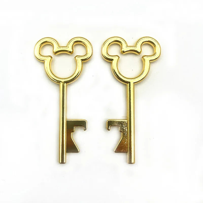 10pcs/lot DIY Wedding Souvenirs Party Gifts for Guests Mickey Rose Clover Skeleton Key Heart Horseshoe Beer Bottle Opener