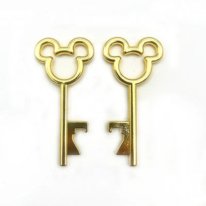 10pcs/lot DIY Wedding Souvenirs Party Gifts for Guests Mickey Rose Clover Skeleton Key Heart Horseshoe Beer Bottle Opener