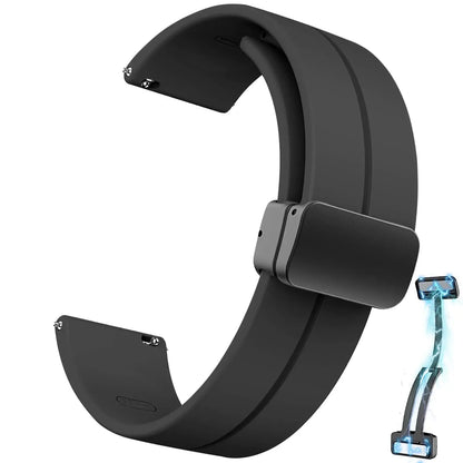 20mm 22mm Strap For Samsung Galaxy watch 6/4/5 pro/classic/gear s3/active 2 Sport Silicone Magnetic Buckle Huawei GT 2 2e 3 b