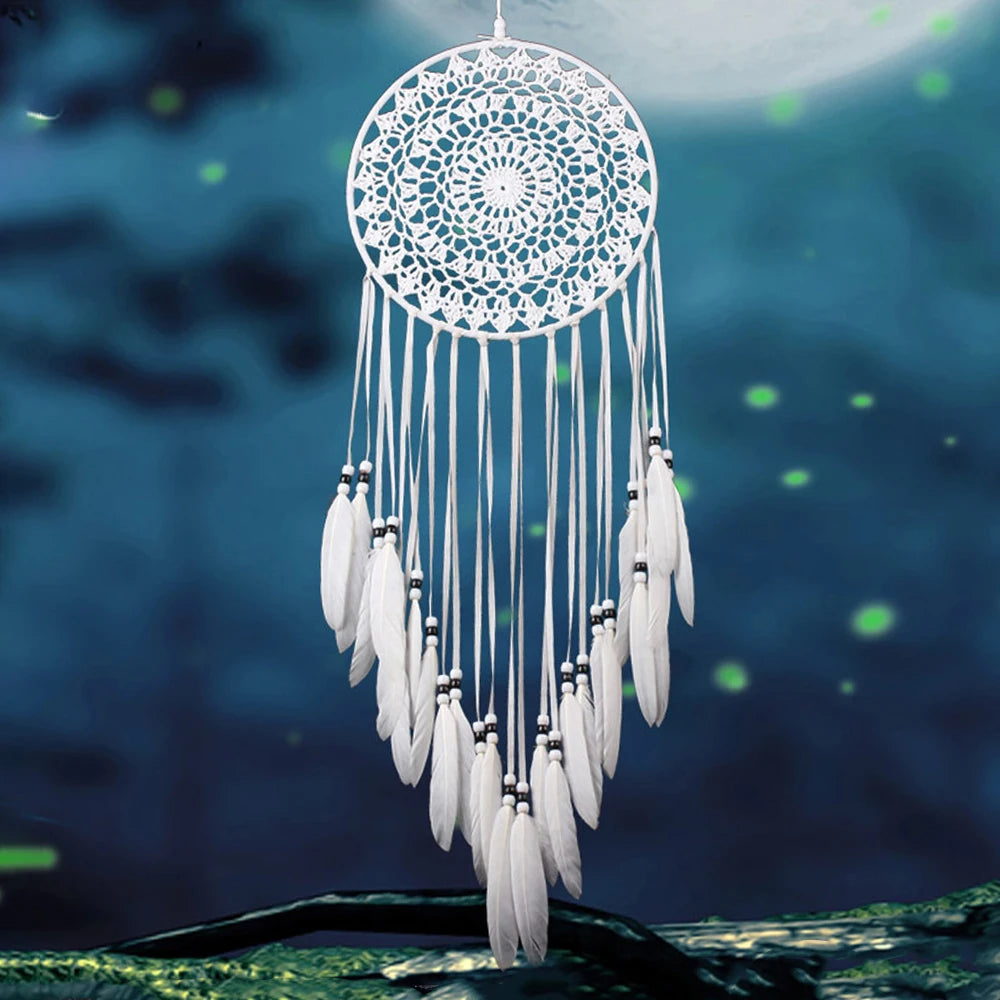 Macrame Dream Catcher Bohemian Leaf Wall Hanging Nordic Decor Boho Tapestry Ornaments for Home Living Room Kids Room Decorati