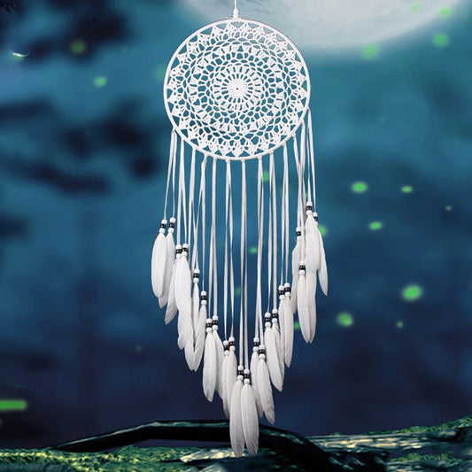 Macrame Dream Catcher Bohemian Leaf Wall Hanging Nordic Decor Boho Tapestry Ornaments for Home Living Room Kids Room Decorati