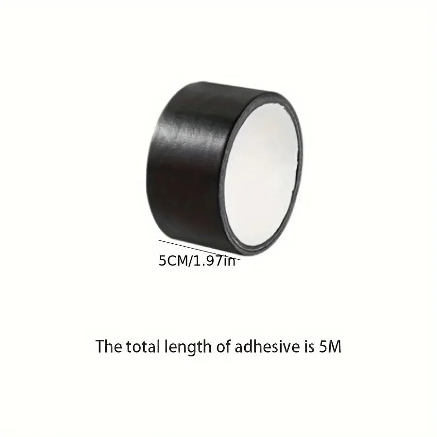 Black Cloth-based Tape for Leather Repair - Wear-resistant, Suitable for Cushion, Seat Sofa Leak & Damage Repair - 5cmX5m