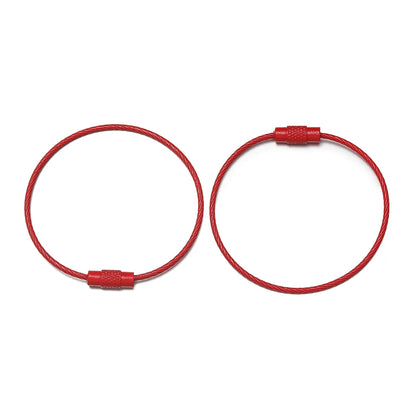 10pcs/lot 50mm Iron Key Ring Colorful Keychain Rings Screw Lock for Jewelry Making Keychain DIY Findings - Red