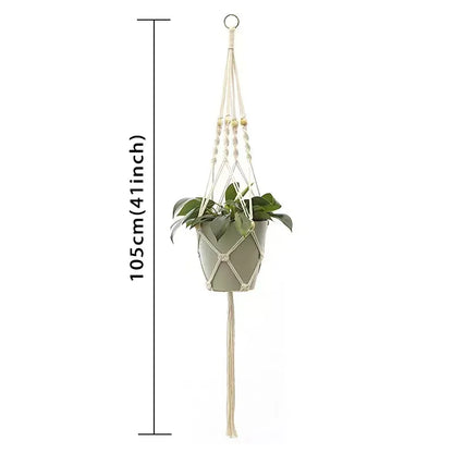 Hanging Plant Handmade Macrame Plant Hanger Flower Pot Planter Hanger Wall Decor Courtyard Garden Hanging Planter Hanging Bas