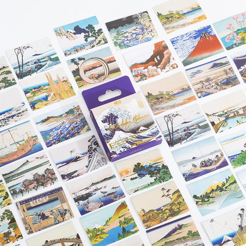 45pcs/lot Van Gogh Famous paintings Mini Box Stickers Vintage Paper Stationery Sticker Set For Diy Scrapbook Card Making Craf