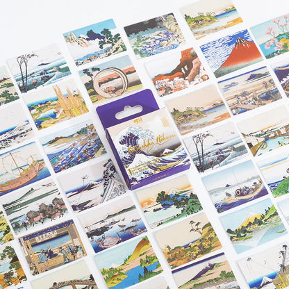 45pcs/lot Van Gogh Famous paintings Mini Box Stickers Vintage Paper Stationery Sticker Set For Diy Scrapbook Card Making Craf
