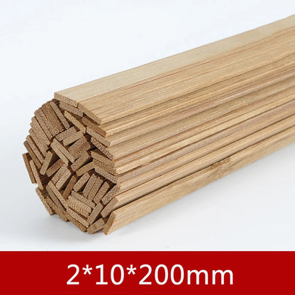 10PCS-100PCS/Lot Bamboo Wood DIY Building Model Material Handmade Craft Furniture Lantern Making Ornaments - 2x10x200 SW84585