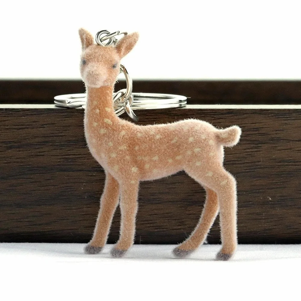 Cute Portable Deer Keychain 11.5cm Length Korean Style DIY Bead Case Handmade Bag Pendant - Style C