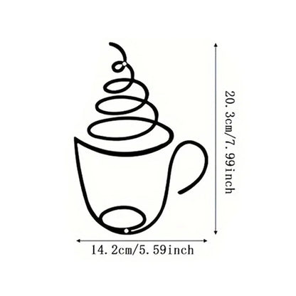 1/3pcs of Creative Coffee Wall Hangings, Coffee Shop Decorations, Interior Wall Decorations, Wall Hanging Iron Paintings - St