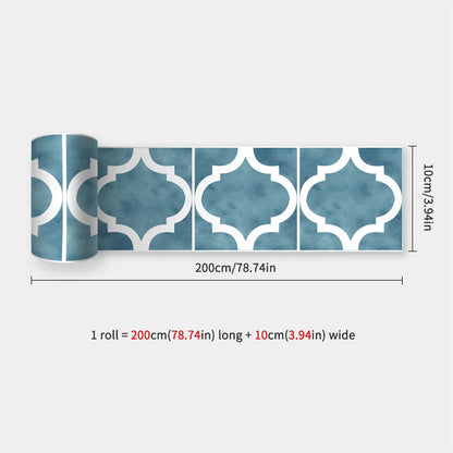 Mosaic Bathroom Waist Line Wall Stickers Waterproof Peel & Stick Art Backsplash Kitchen Office Skirting Line Decor Wallpaper 