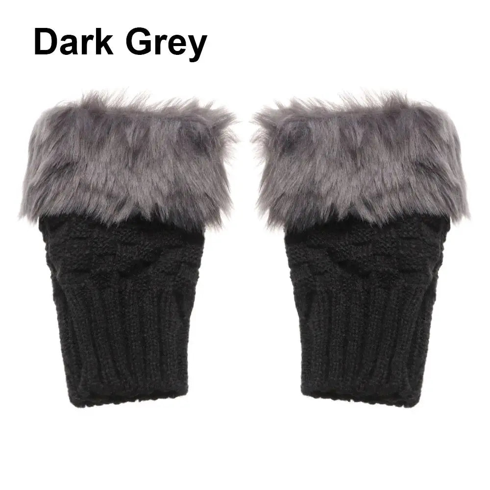 Rabbits Knitted Gloves, Faux Rabbit Hair Mittens, Warm Fingerless Gloves for Winter, Cozy Texting Gloves, Stylish Outdoor Han
