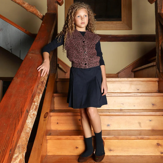 Ali Co AW26 denim leopard collection boys girls clothing dress skirt shirt vest and overalls