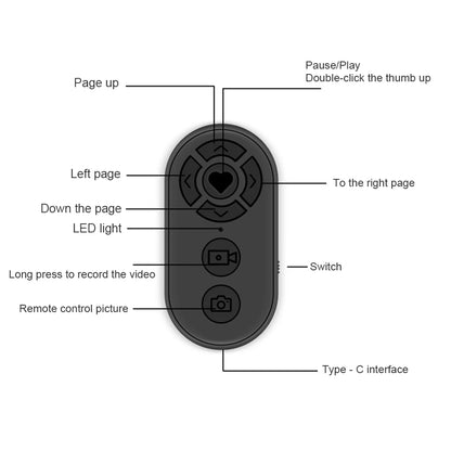 7 Buttons Wireless Phone Selfie Photo Shutter For Tiktok Video Page Turner Rechargeable Bluetooths-compatible Remote Controll