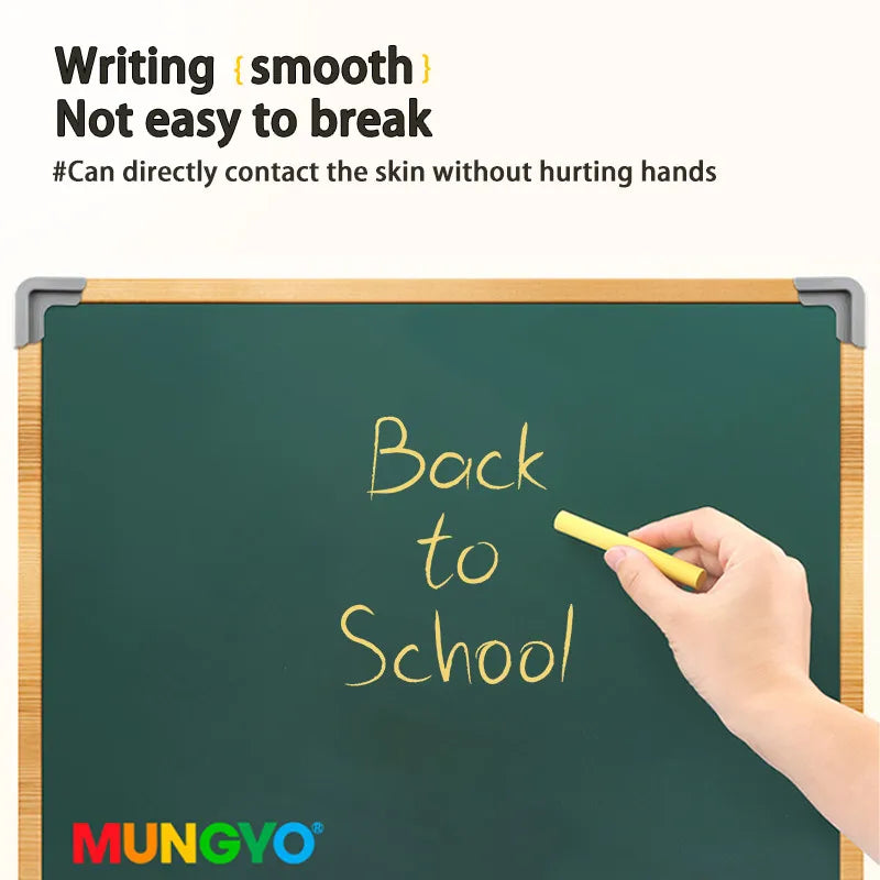 MUNGYO Dustless Chalk Colored / White Non-Toxic Dust-Free Vibrant Blackboard 10Pcs Kids Teachers Students office