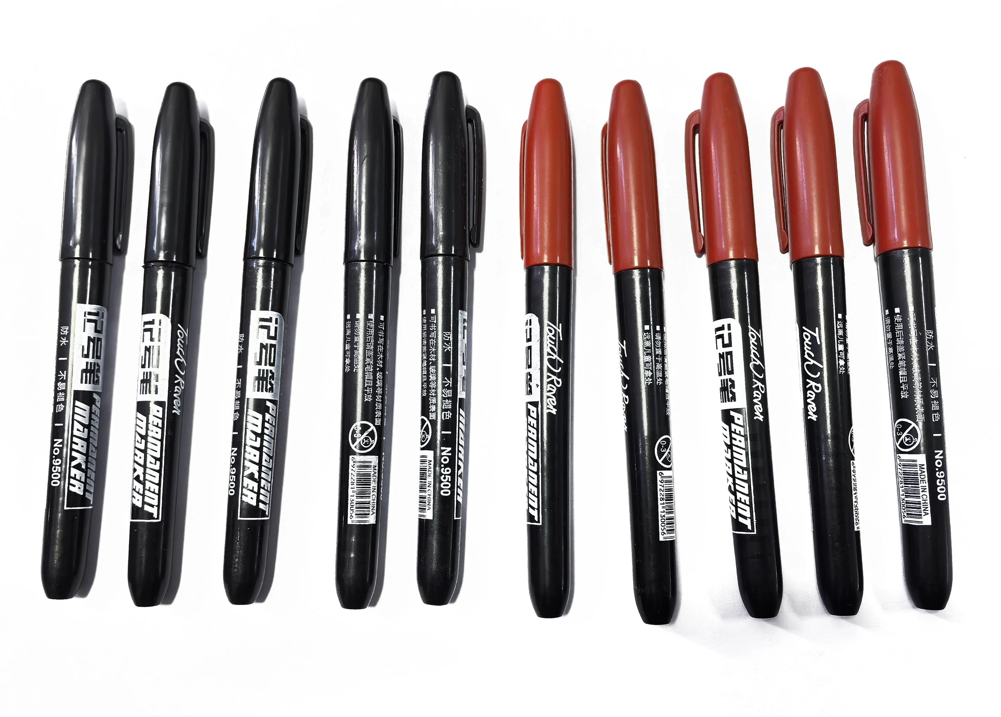 6 PCS Permanent Marker Pen Manga Drawing Markers Black Blue Red Waterproof Ink Sketch Pens Stationery Art School Supplies - 5