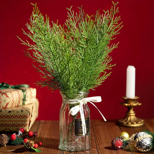 24pc Artificial Plants Pine Branches Evergreen Pines Leaves Sprigs Christmas Stem for DIY Wreath Gift Christmas Home Decorati