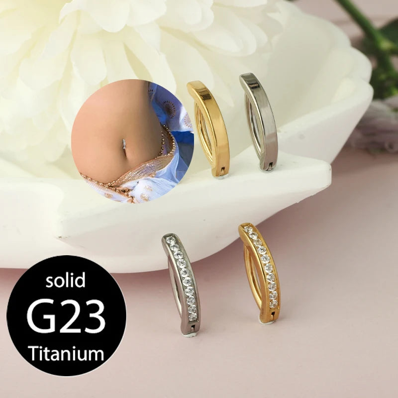 1PC 14G Implant Grade G23 Titanium Belly Button ring Clicker Stainless Steel Brass Navel Piercing Jewelry Belly Piercings