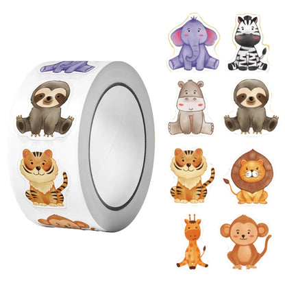 500 Pcs/roll Bee Stickers Teacher Reward Stickers Cute Animal Stickers School Supplies Incentives Roll Sticker