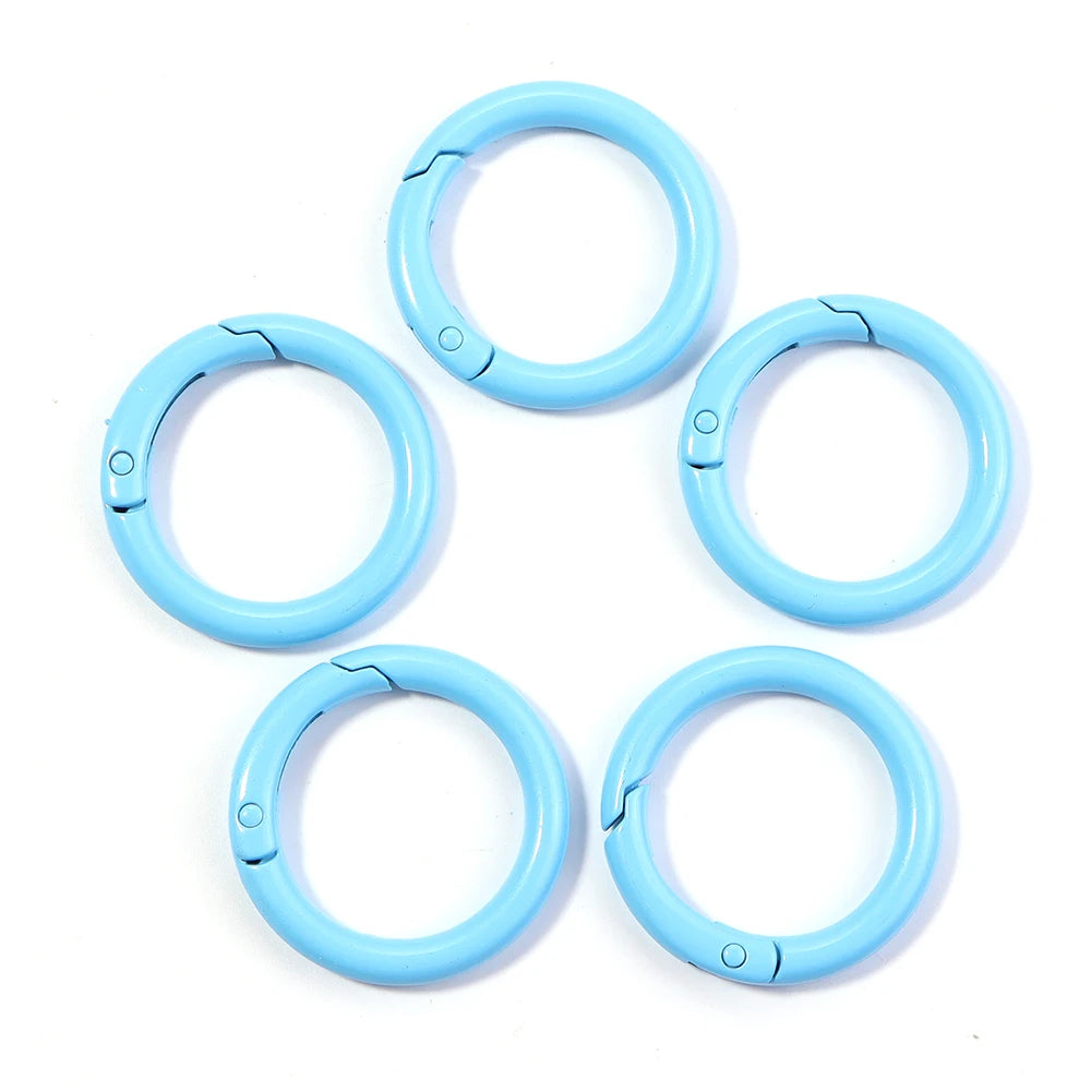 5-10pcs/lot Colorful Spring Clasps Openable Round Carabiner Keychain Bag Clips Hook Dog Chain Buckles Connector For DIY Jewel