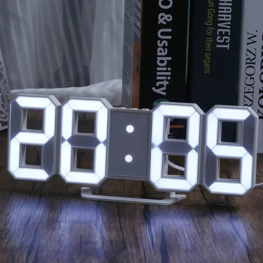 Purchase Products Clock 3D LED Digital Alarm Clock Wall Clock Time/date/temperature For Home/kitchen/office Clocks Decor Gard