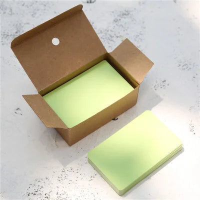 100pcs/box Kraft paper card color blank business card message thank you card writing card label bookmark learning card - Gree