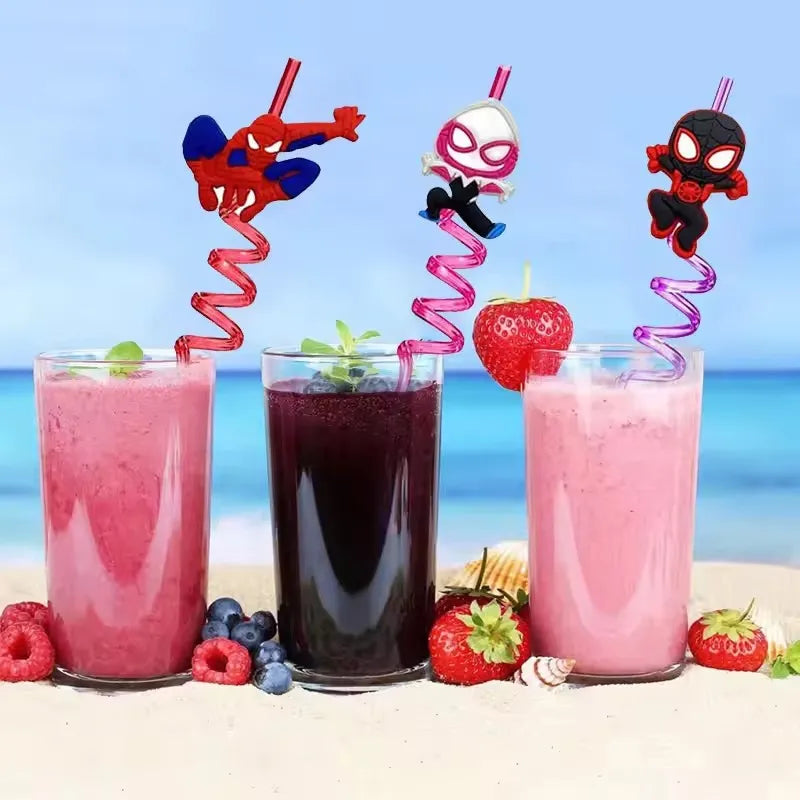 1/5/10Pcs Spiderman Theme Drinking Straws Kids Birthday Party Decorations Baby Shower Spiderman Party Supplies Birthday Gifts