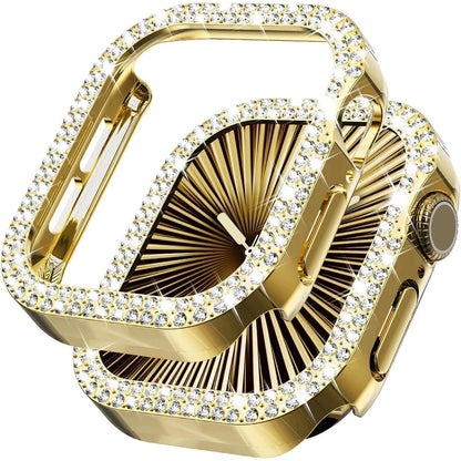 Bling Diamond Hollow Case for Apple Watch 46mm 42mm 40mm 41/44/45/49/41mm for iWatch Series 11 10 9 8 7 6 5 4 3 Protector Cov