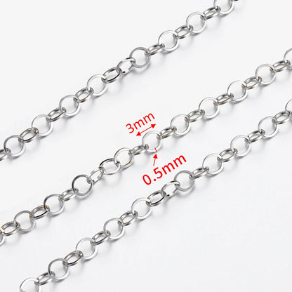 No Fade 2Meters Stainless Steel Chains for Jewelry Making DIY Necklace Bracelet Accessories Gold Chain Lips Beads Beaded Chai