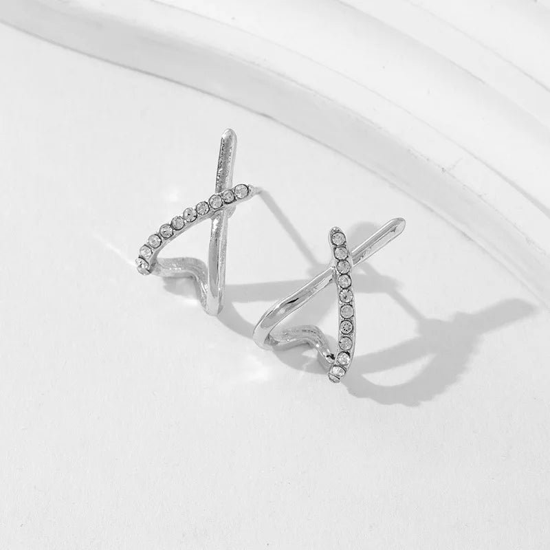 LATS Trendy Gold Color Cross Stud Earrings for Women Dainty Simple Minimalist Earring Fashion Jewelry Party Gifts