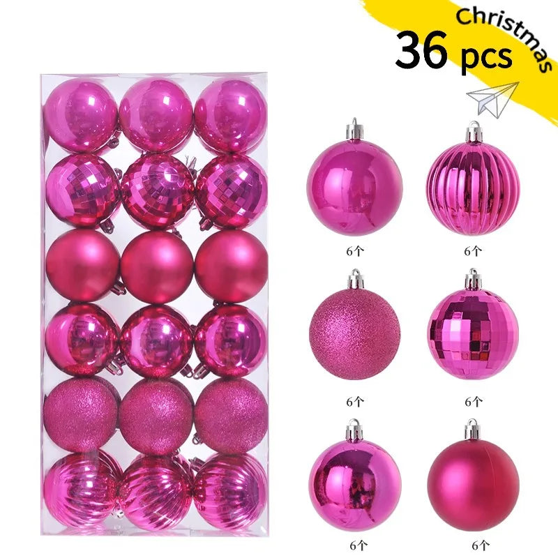 24pcs 3cm Christmas Balls Christmas Tree Ornaments Ball Xmas Hanging Tree Pendants Home Party Christmas Tree Decor New Year G