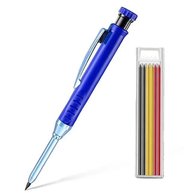 2pcs/set 2.8mm Carpenter Mechanical Pencil with Sharpener for Woodworking Construction Long Head Carpenter Pencil Stationery 