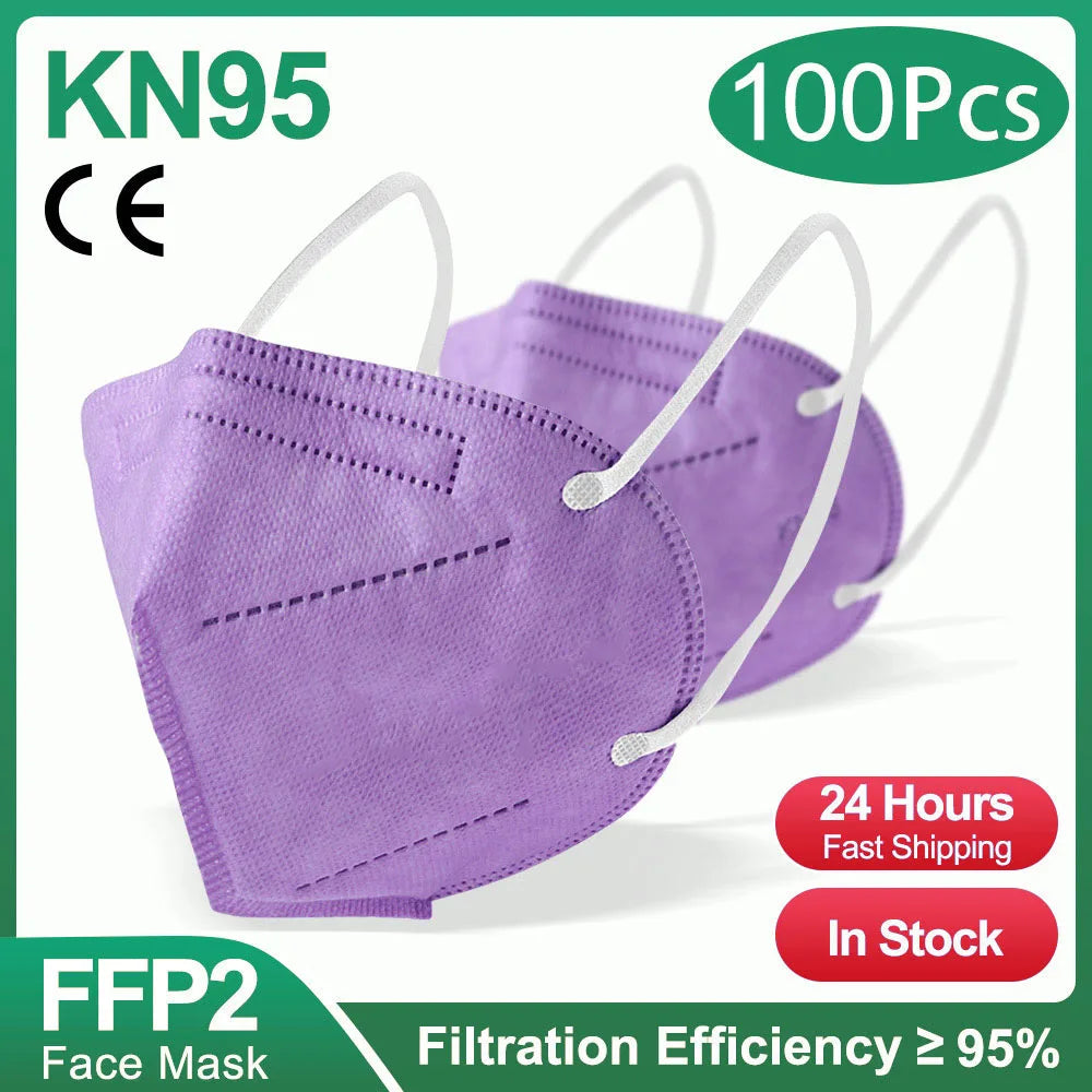 10-200Pcs FFP2 Masks kn95 Mascarillas KN95 Face Mask Filter 5Layers mascarillas quirurgicas homologadas Reusable Black FFP2 M