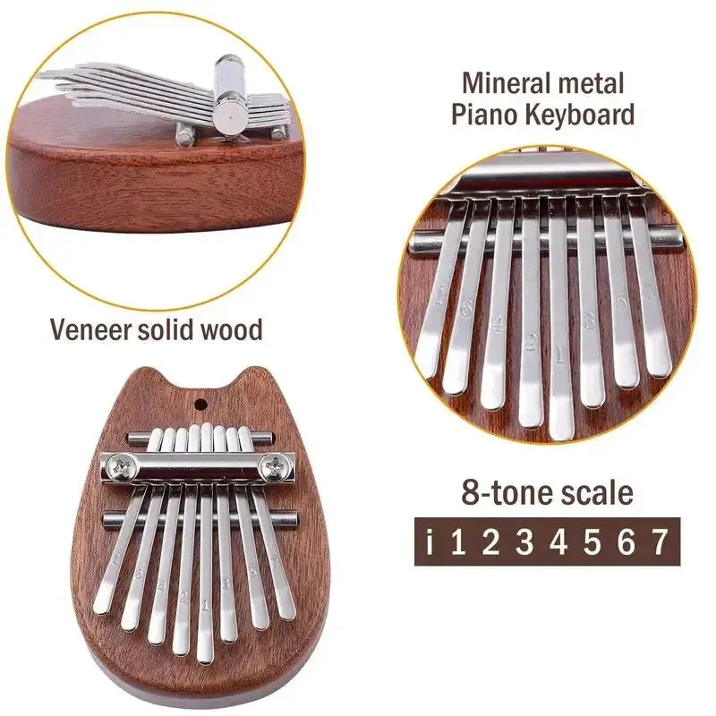 8 Key Mini Wooden Kalimba Exquisite Finger Thumb Piano Marimba Musical Good Accessory Pendant Gift