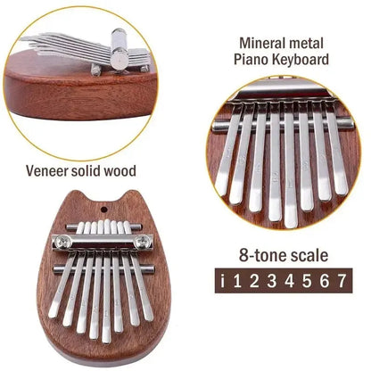 8 Key Mini Wooden Kalimba Exquisite Finger Thumb Piano Marimba Musical Good Accessory Pendant Gift