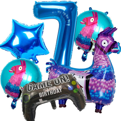 Video Game Fortnitions Birthday Party Decoration Cartoon Alpaca Llama Plate Tablecloth Baby Shower Kids Favors Party Supplies