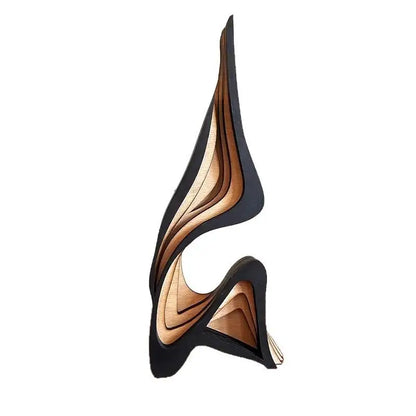 Wooden Sculpture Art Decorative Figurine, Minimalist Irregular Shape Home Decoration, Unique Curved Wood Carving Ornament