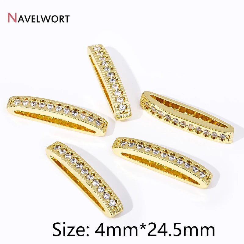18K Gold Plated Brass Multiple Rows Separator Spacer Bars,Inlaid Zircon Separators Of Rows For Jewelry,DIY Accessories - 18K 