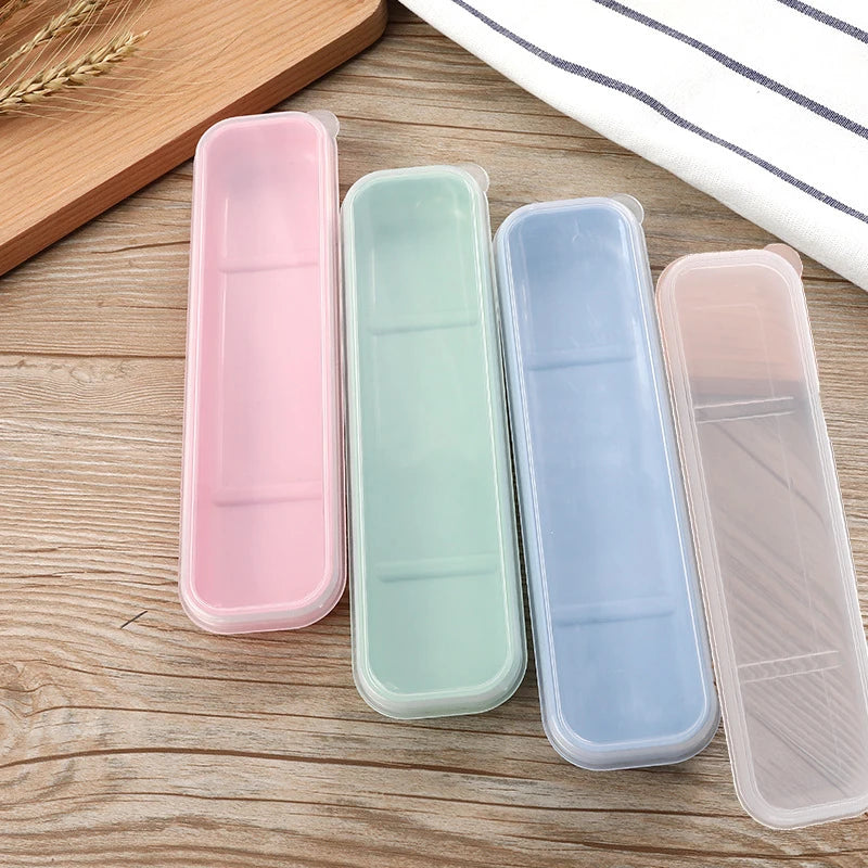 Tableware Box Portable Tableware Box Spoon Fork Storage Box Spoon, Fork, Chopsticks, Straw, Makeup Brush Storage Box - Orange