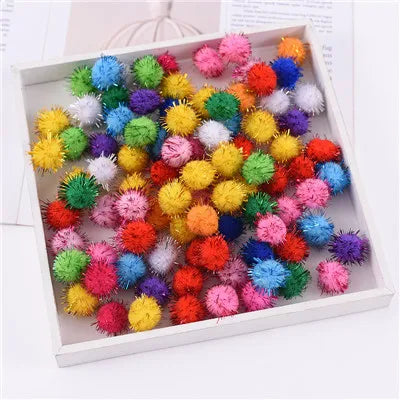 Pompoms 8/10/15/20/25/30mm Soft Pompons Colorful Fluffy Plush Craft DIY Pom Pom Fur Ball Pon Pon Home Decoration Kids Toys 10