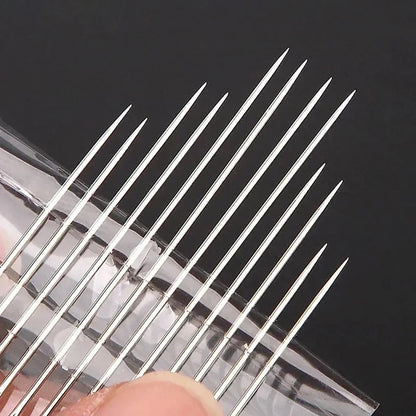 Side Hole Blind Sewing Needles Stainless Steel Elderly Needles Hand Sewing Stitching Pin DIY Home Self Threading Needle with 
