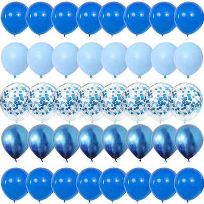 40Pieces Blue Set Balloons Metal Latex Confetti Balloon Wedding Valentine's Day Globos Baby Shower Birthday Party Decorations