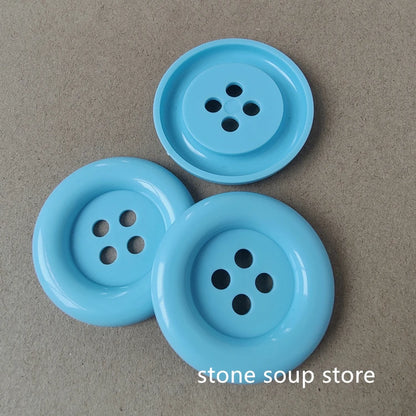 3-10pcs Super big white Buttons 5/6.5/7cm Great circle edge 4 hole nylon Large Buttons Diy decor Clothing Sewing accessories 