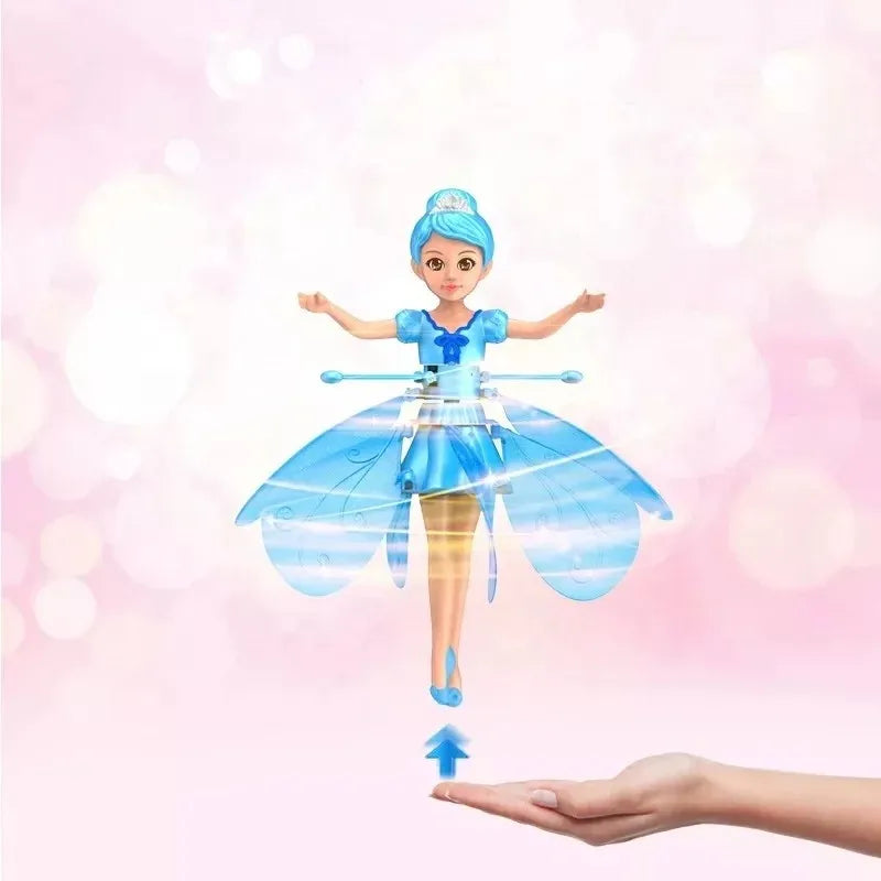 Elf Fairy Flying Doll Helicopter Gesture Induction Machine Rotating Flying Toy Luminous Children Christmas Holiday Gift