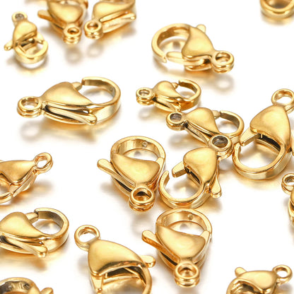 10/20/30Pcs Stainless Steel Gold Plated Lobster Clasp Claw Clasps For Bracelet Necklace Chain Diy Jewelry Making Supplies