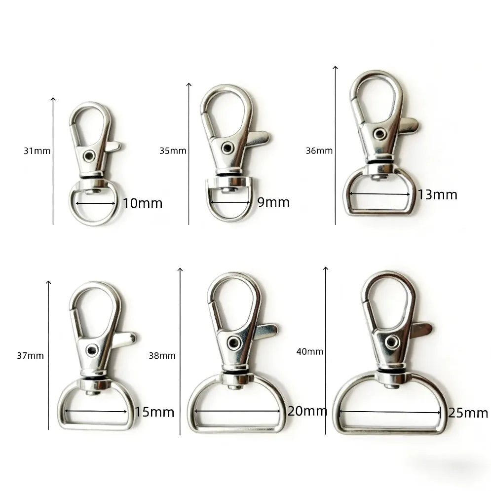 5/20/50/100 PCS Swivel Clasps Lanyard Snap Hooks Key Chain Clip Hook Metal Lobster Claw Clasp for Keychain Hardware Accessori