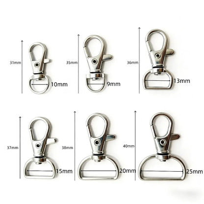 5/20/50/100 PCS Swivel Clasps Lanyard Snap Hooks Key Chain Clip Hook Metal Lobster Claw Clasp for Keychain Hardware Accessori
